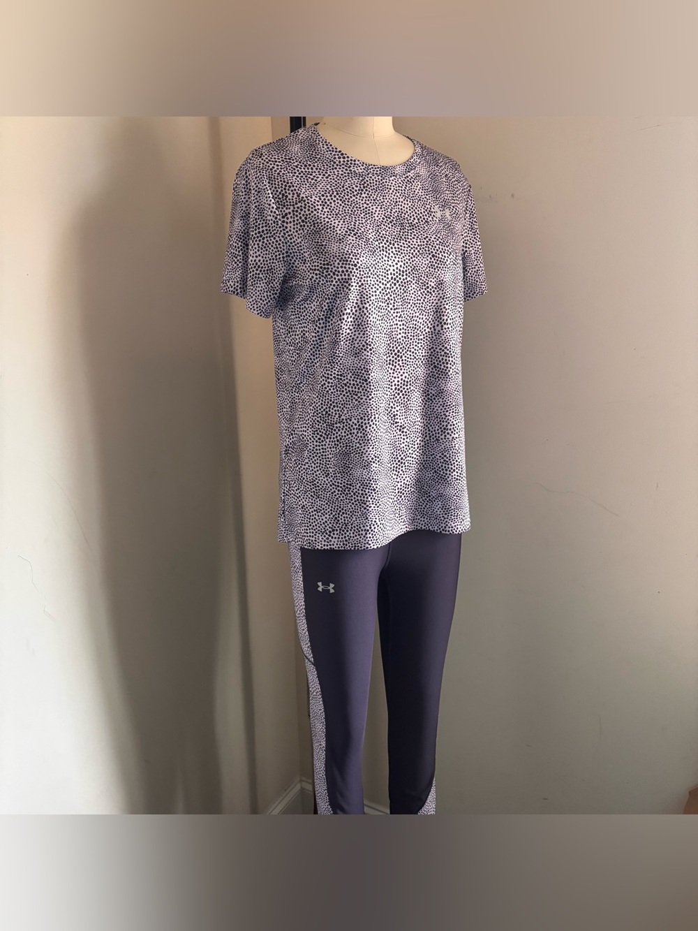 Under Armour Purple Speckle Tee with Purple Active Leggings Set